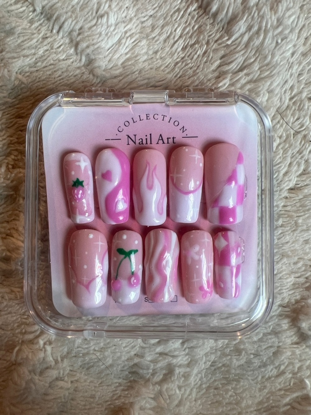 Collection Nail Art Pink Cherry Press-On Nails